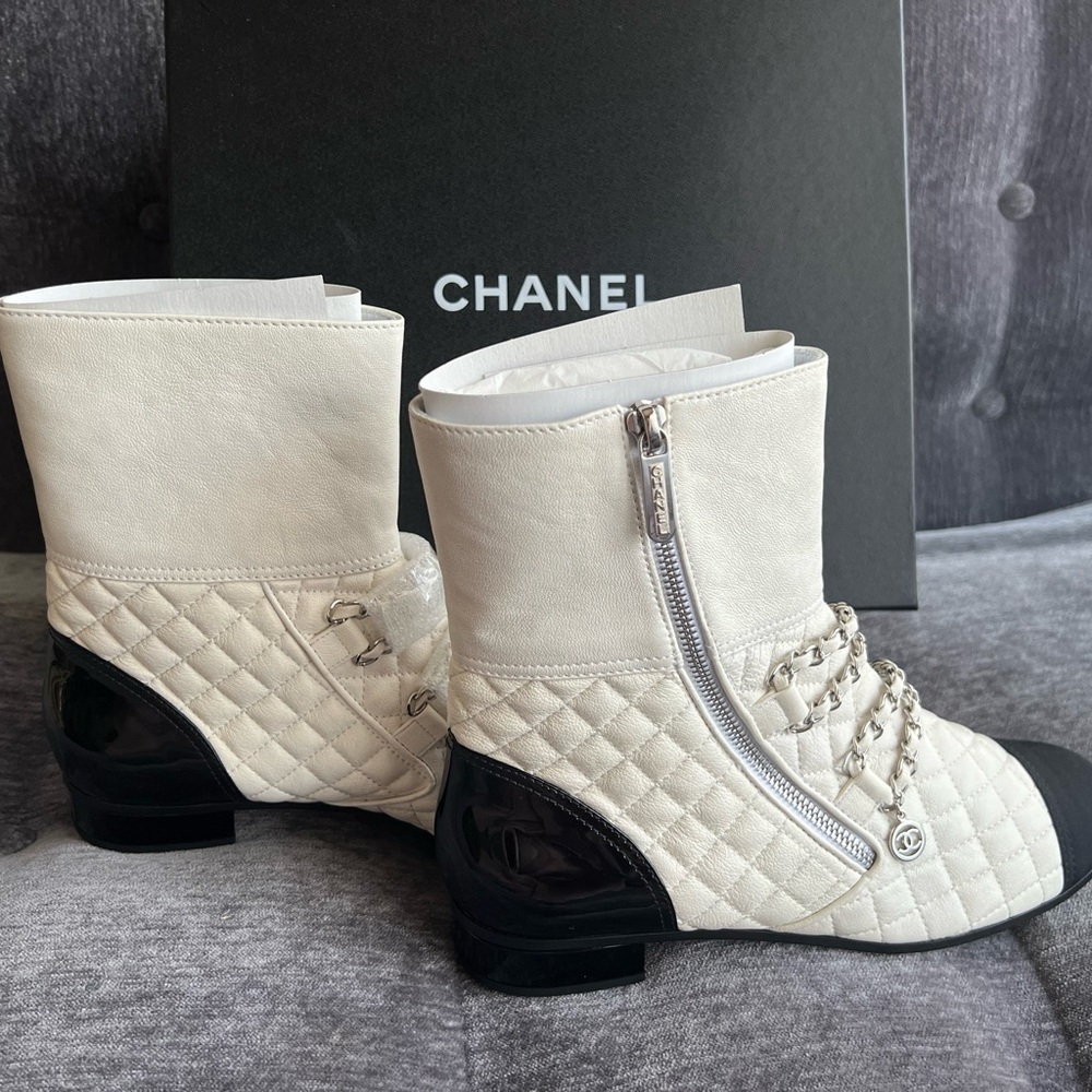 Authentic CHANEL brand new in original box and dust bag short boots, size 40.5
